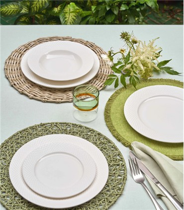 MANTEL INDIVIDUAL TEJIDO VERDE BOTANIO 38CM