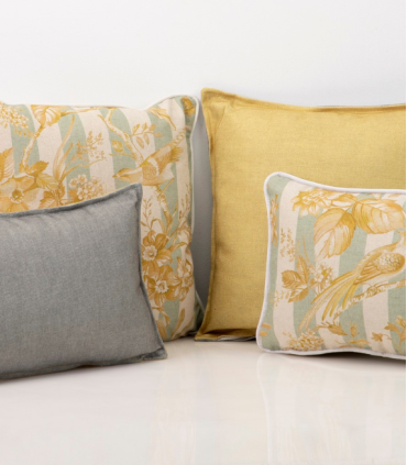 COJIN LINO AMARILLO GRIS 45X13X45CM