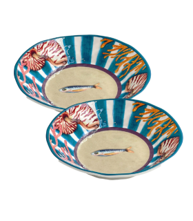 JUEGO 2 PLATO HONDO MELAMINA 21CM LITORALE
