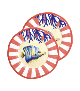 JUEGO 2 PLATO POSTRE MELAMINA 21CM LITORALE