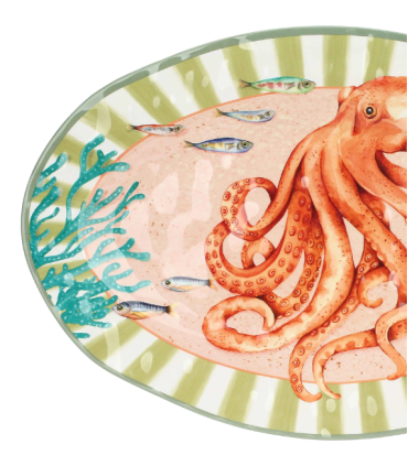 BANDEJA OVAL MELAMINA 45X30CM LITORALE