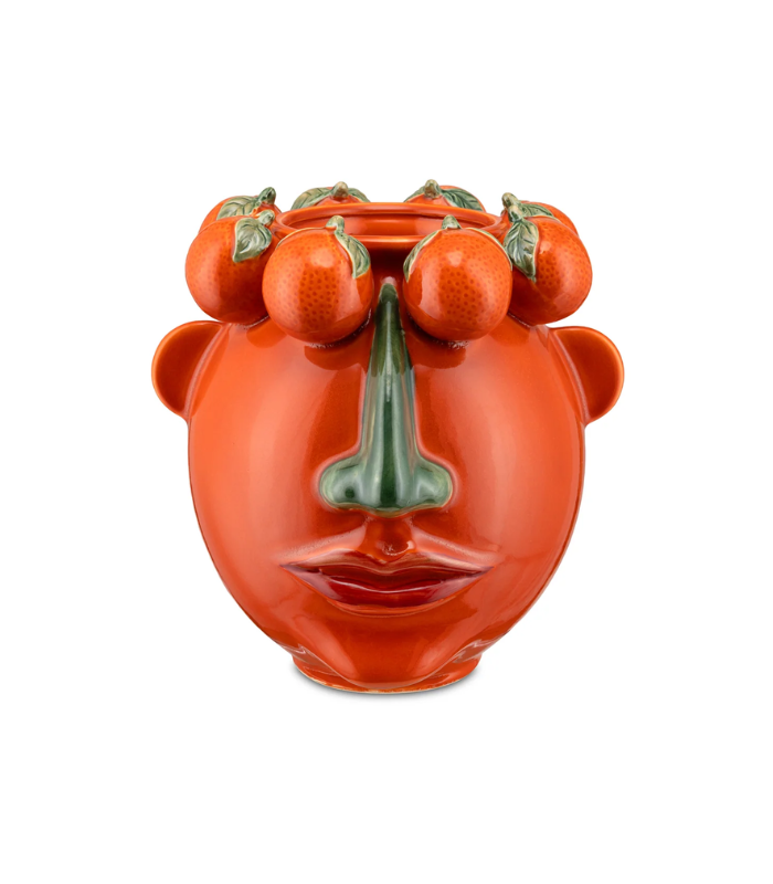 JARRON ARCIBOLDO ORANGE PORCELANA 25.5x25.5x26 CM