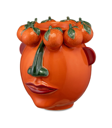 JARRON ARCIBOLDO ORANGE PORCELANA 25.5x25.5x26 CM