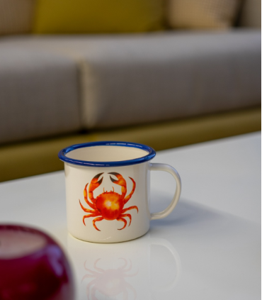 MUG HOJALATA ESMALTADA 350ML CANGREJO