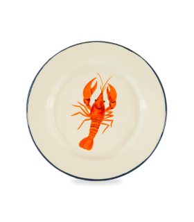 PLATO HOJALATA ESMALTADA LANGOSTA 25CM