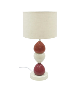 LAMPARA SOBREMESA ASKELLA BOLITAS 50CM GRIS/TERRACOTA/GRANATE
