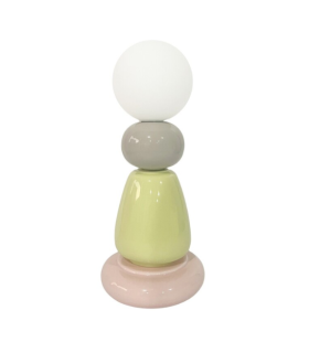 LAMPARA SOBREMESA GALE BEIGE/LIMA/ROSA 13DX31CM