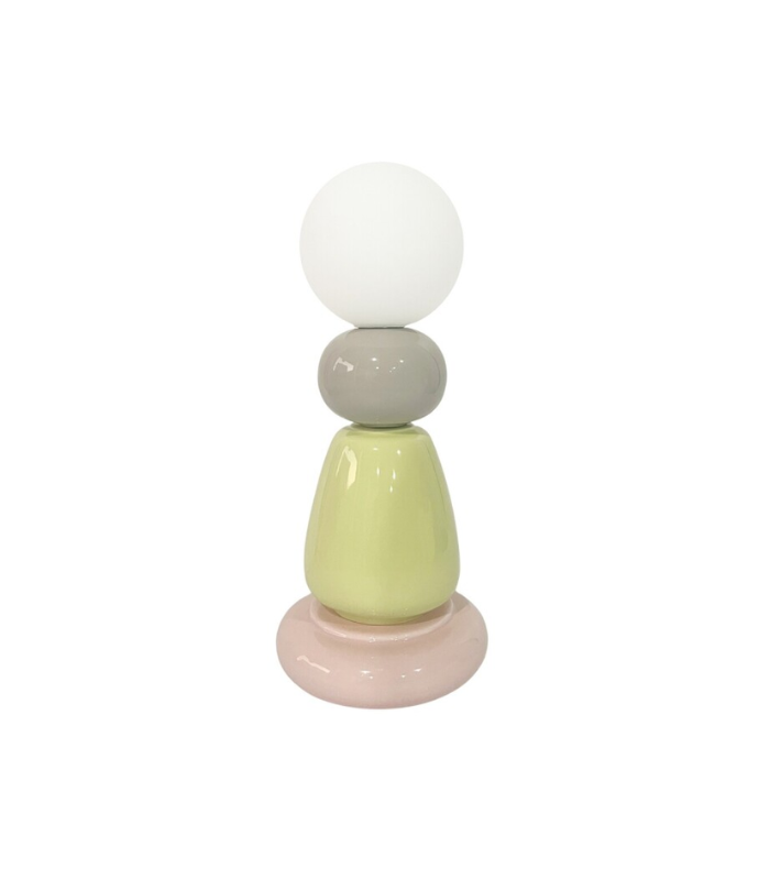 LAMPARA SOBREMESA GALE BEIGE/LIMA/ROSA 13DX31CM