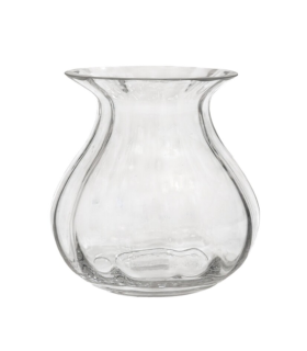 JARRON VIDRIO LINEAS PATRON OPTICO ESPIRAL 19CM
