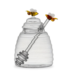 TARRO DE MIEL CON DECORACIONES VIDRIO 500ML