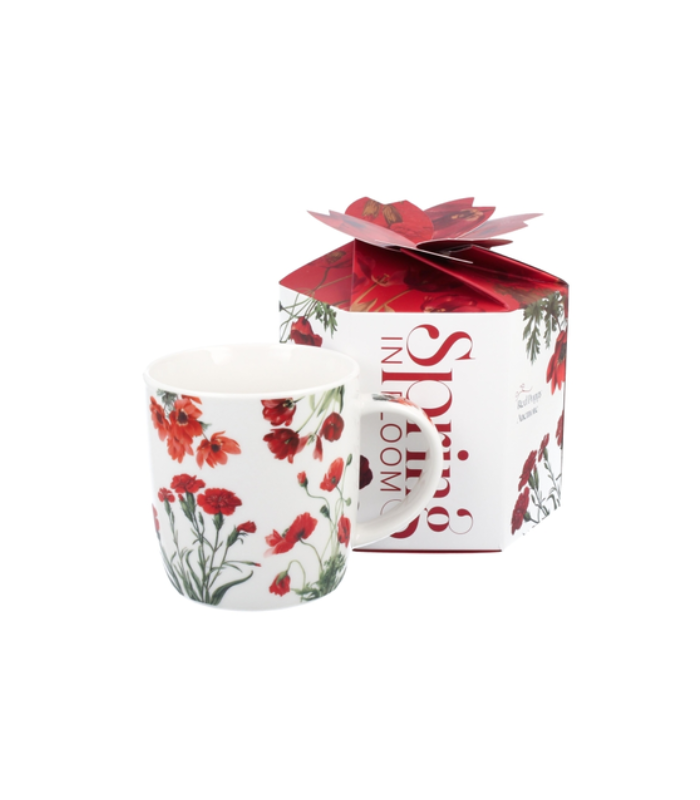 MUG FLORES ROJAS CAJA ESPECIAL