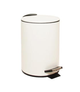 PAPELERA PEDAL METAL BLANCO