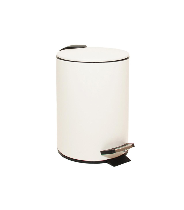 PAPELERA PEDAL METAL BLANCO