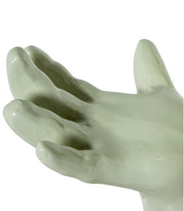 MACETERO C/PIE FIBRA DE VIDRIO 83CM VERDE BRILLO  46X3