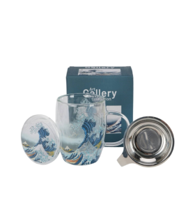 TAZA INFUSIÓN VIDRIO DOBLE HOKUSAI