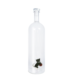 BOTELLA VIDRIO BOROSILICATO CON TAPON 1.2L GATO