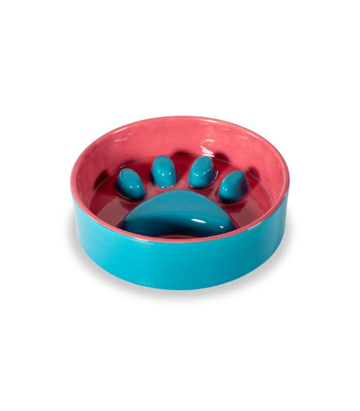 CUENCO HUELLA 16CM AZUL Y ROSA