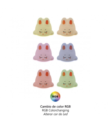 SOBREMESA BUNNY ROSA LED 2W BATERIA RECARGABLE