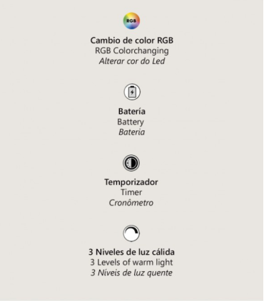 SOBREMESA BUNNY ROSA LED 2W BATERIA RECARGABLE