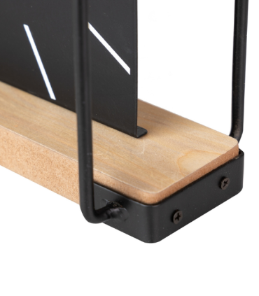 RELOJ SOBREMESA METAL MADERA 22.5X5X18CM