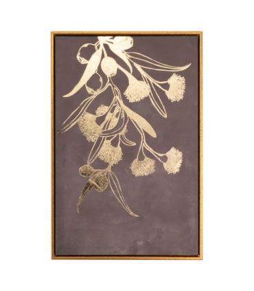 PAREJA CUADROS FLORES MARCO DORADO 40X4X60CM