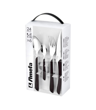 CUBERTERIA 24PZS. INOX+ABS NEGRO ECLAT AMEFA