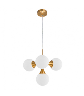 COLGANTE FREY 4 E14 ORO REGX42X42CM