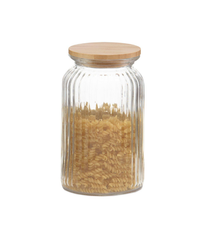 BOTE COCINA VIDRIO BAMBU 120