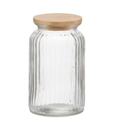 BOTE COCINA VIDRIO BAMBU 120