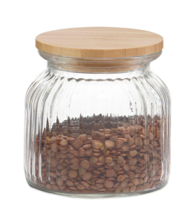 BOTE COCINA VIDRIO BAMBU 600