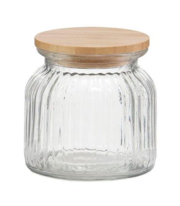 BOTE COCINA VIDRIO BAMBU 600
