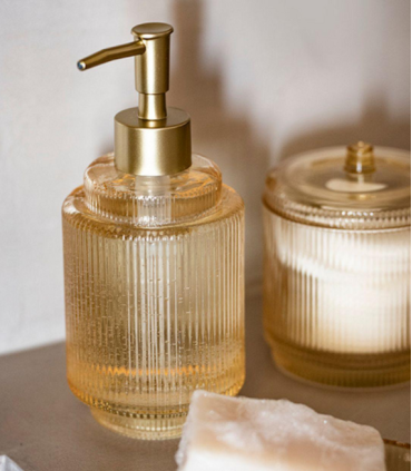 DISPENSADOR BAÑO CRISTAL AMARILL