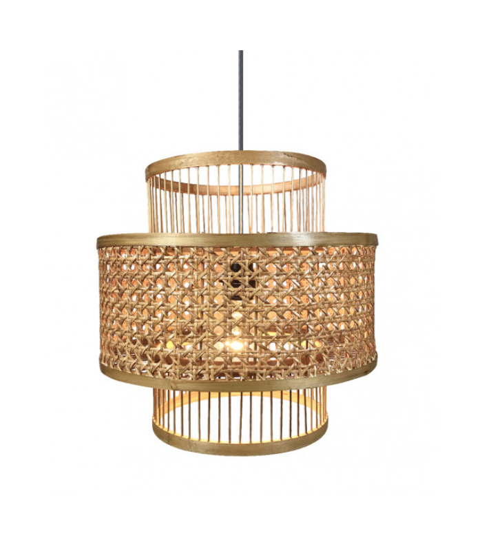 COLGANTE BAMBU/RATTAN 1E27 BROMELI