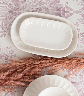BANDEJA OVAL 19CM ROMANTIC IVORY BD