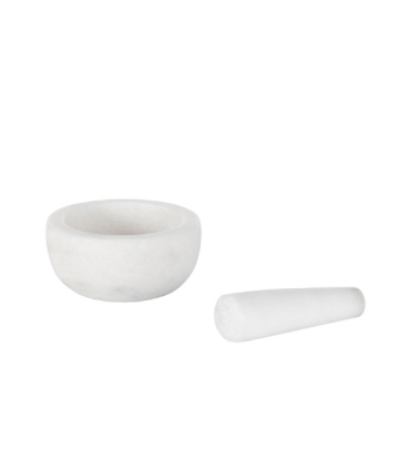 MORTERO CON MAZO MARMOL BLANCO MODERNO