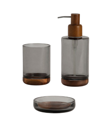 JABONERA CRISTAL GRIS Y ACACIA