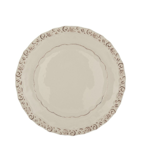 JGO. 6 PLATO LLANO RELIEVE BLANCO GRES