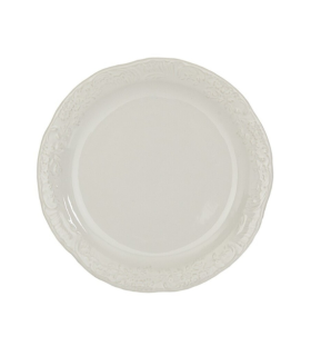 JGO. 6 PLATO POSTRE RELIEVE BLANCO GRES