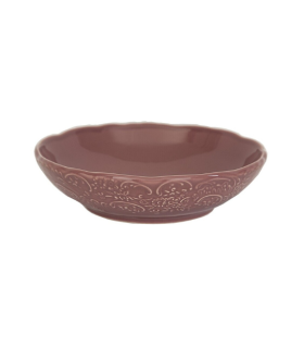 JGO. 6 PLATO HONDO RELIEVE LILA GRES