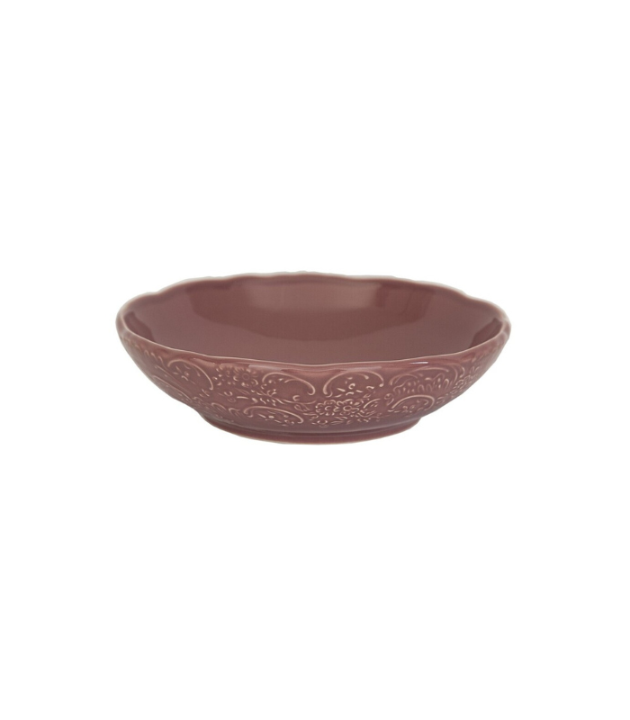 JGO. 6 PLATO HONDO RELIEVE LILA GRES