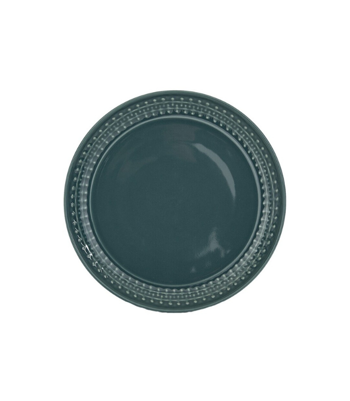 JGO. 6 PLATO LLANO FILIGRANA AZUL GRES