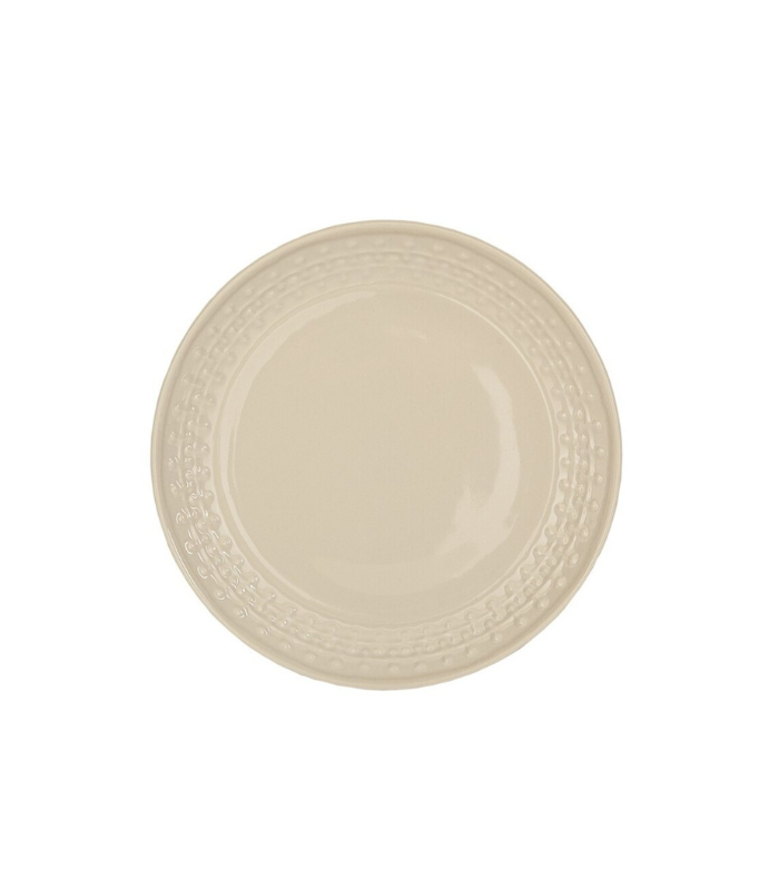 JGO. 6 PLATO POSTRE FILIGRANA BEIGE GRES