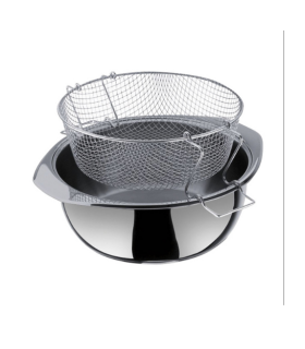 FREIDORA C/CESTILLO Y FONDO DIFUSOR INOX 20CM 2L
