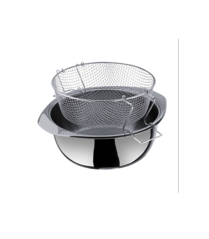 FREIDORA C/CESTILLO Y FONDO DIFUSOR INOX 20CM 2L