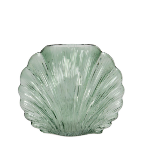 FLORERO SHELL CRISTAL VERDE
