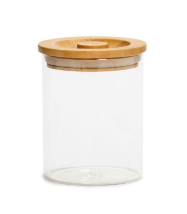 BOTE VIDRIO TAPA BAMBU