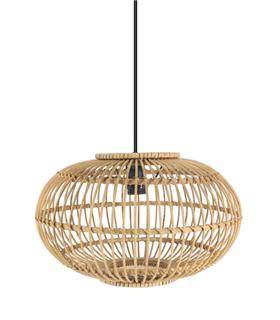 COLGANTE BAMBU VISEU NEG/NATURAL 1E27 REGX40X40CM