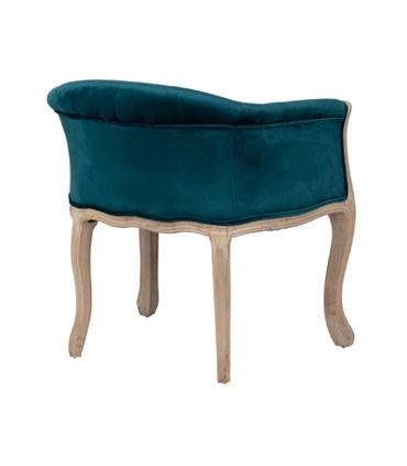 BUTACA VELVET CAPITONE PATAS MADERA 61X61X71CM