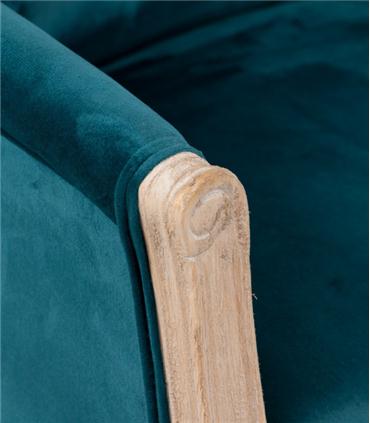 BUTACA VELVET CAPITONE PATAS MADERA 61X61X71CM