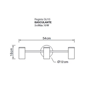 REGLETA 3XGU10 BLANCO